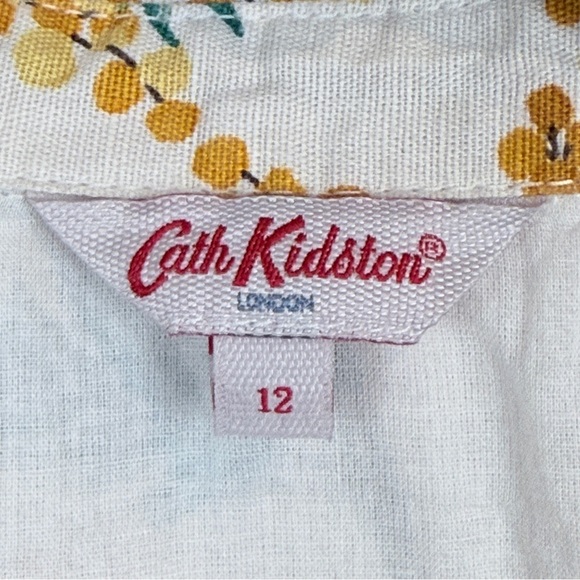 Cath Kidston Yellow Floral Linen Blend Mini Dress UK12/US8 - Picture 3 of 10